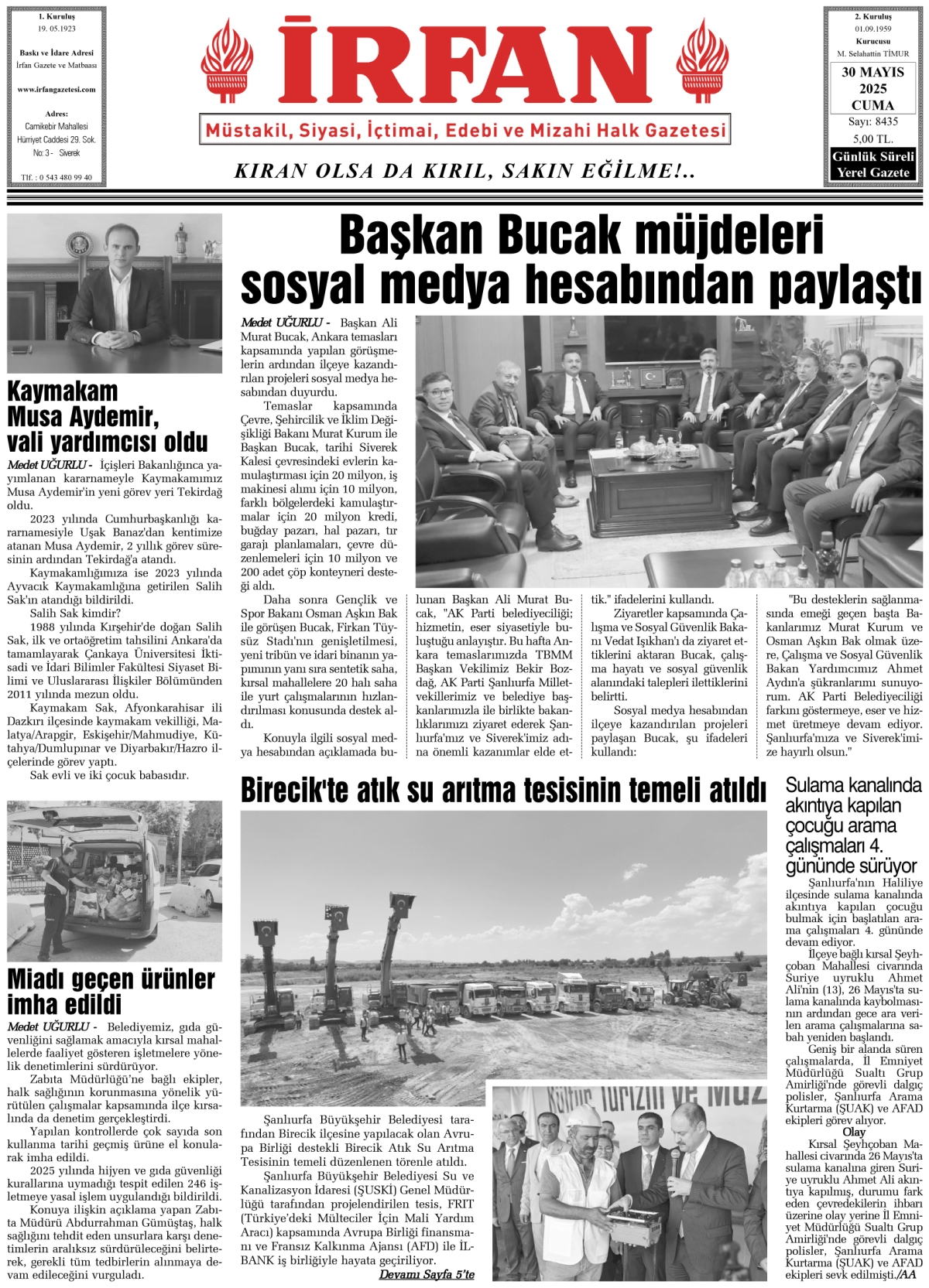 İrfan - İrfan Gazetesi Web Sitesi, Siverek Haber, Siverek Haberleri ...