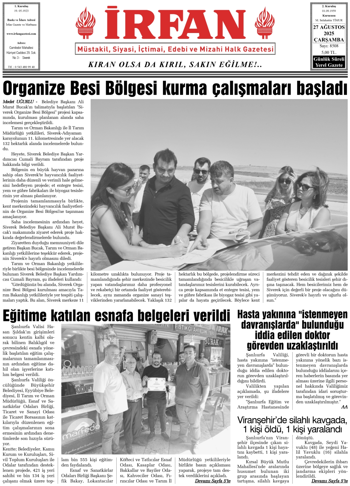 irfan - İrfan Gazetesi Web Sitesi, Siverek Haber, Siverek Haberleri ...