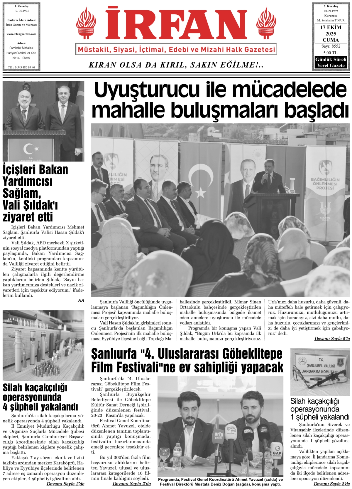 İrfan - İrfan Gazetesi Web Sitesi, Siverek Haber, Siverek Haberleri ...