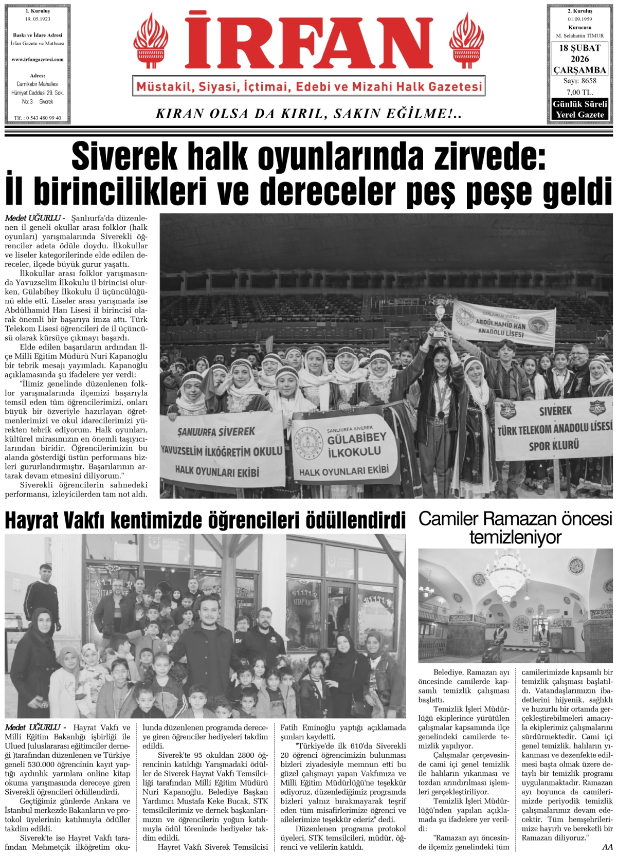 İrfan - İrfan Gazetesi Web Sitesi, Siverek Haber, Siverek Haberleri ...