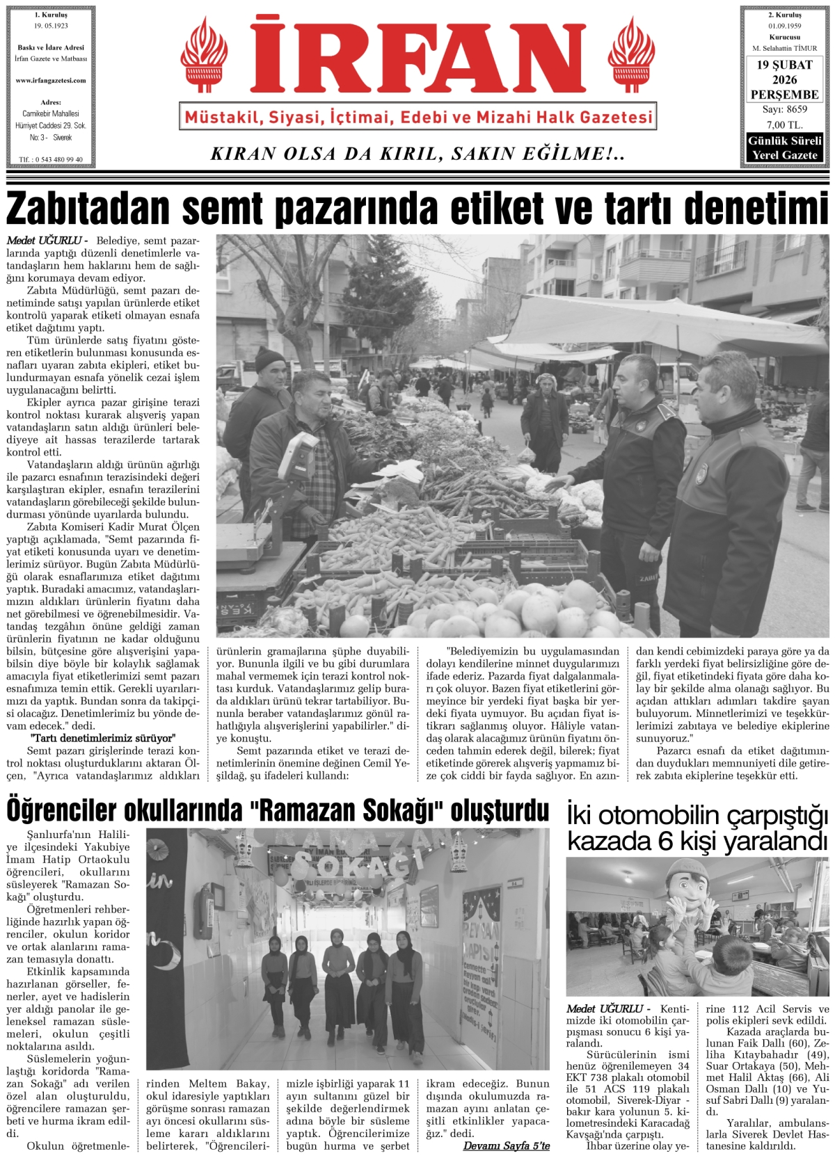 İrfan - İrfan Gazetesi Web Sitesi, Siverek Haber, Siverek Haberleri ...