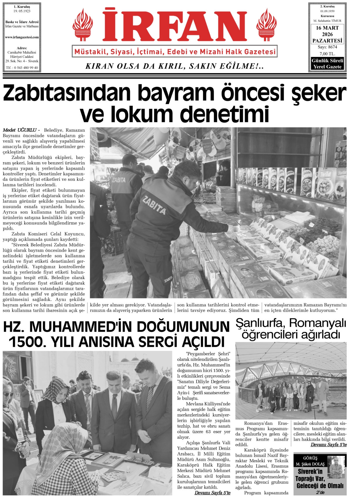 İrfan - İrfan Gazetesi Web Sitesi, Siverek Haber, Siverek Haberleri ...